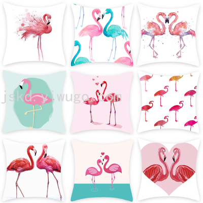 New Flamingo Digital Printed Pillowcase Sofa Living Room Cushions Bedroom Bedside Cushion Balcony Bay Window Pillow