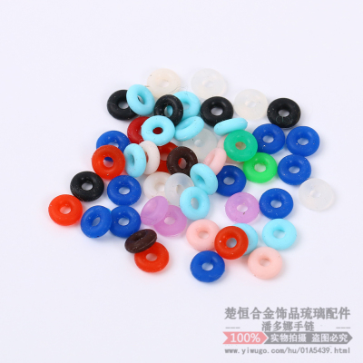 DIY Ornament Accessories Beaded Leather Cord Bracelet Transfer Beads Spacer Beads Rubber O-Ring Elastic Anti-Slip Ring Color Positioning Ring