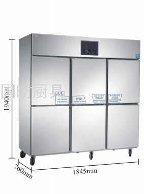 Commercial Six-Door Freezer Freeze Storage Refrigerator Fresh Cabinet Hotel Kitchen Freezer Closed Conduit/Bondi Tube