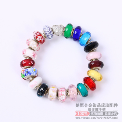 DIY Ornament Accessories Large Hole Bracelet Boutique Glass Beads Leather Cord Bracelet Necklace Beads Tide Enamel Bracelet
