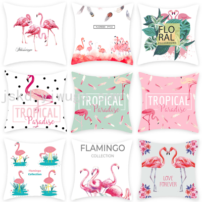 Flamingo Digital Printed Pillowcase Short Plush Sofa Living Room Cushions Car Seat Lazyback Pillow Wholesale