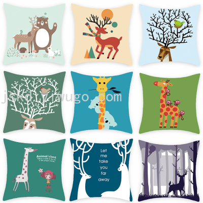 Nordic Style Digital Printed Pillowcase Sofa Living Room Cushions Bedroom Bedside Cushion Model Room Backrest