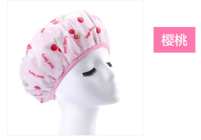 Printed Eva Double-Layer Shower Cap Thickened Adult Shower Hair Drying Shower Cap Quick Hair Drying Hat Bathroom Supplies
