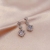 Personalized Diamond Four-Leaf Flower Simple Earrings Sterling Silver Needle High Sense Temperamental Minority Slimming French Earrings Female Fashion