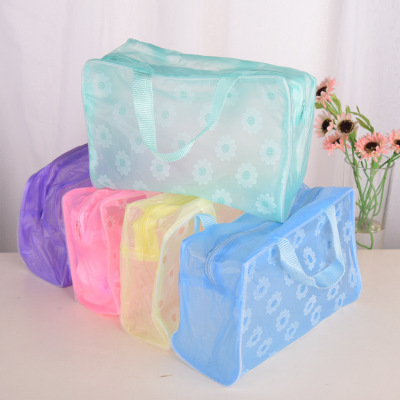 Creative Home Travel Floral PVC Waterproof Cosmetics Bag Wash and Bath Supplies Storage Bag Wholesale