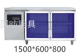 Commercial Fresh-Keeping Glass Door Freezer Platform Horizontal Refrigerated Worktable Refrigerator Glass Door 1500*600 * 800mm