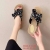 Spot Supply Korean Summer Sandals Fashion Dish Knot Cloth Flowers Cross Strap Classic Retro Polka Dot Style Sandals