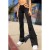 European and American Hot Sexy Cutout Low Waist Bell-Bottom Pants Punk Girl Slim Fit Trousers Hip Raise Slimming Stretch Women's Pants