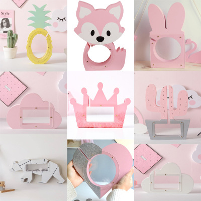 Manufacturers Customize Nordic Ins Wooden Crown Coin Bank Girl Heart Table Decorations Children's Solid Wood Savings Bank