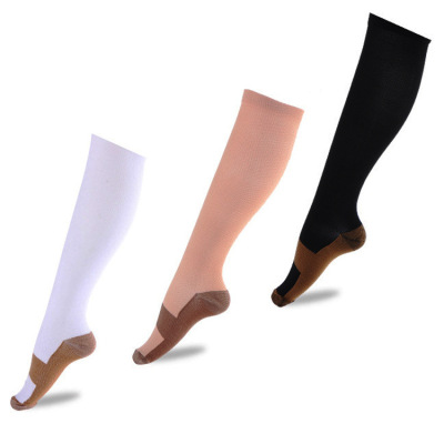 Foreign Trade Copper Fiber Long-Barreled Compression Stockings Nylon Nylon Pressure Outdoor Sports Socks Compres Socks