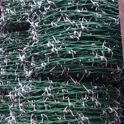 PVC Plastic Coated Barbed Wire with Wood Packaging Barbed Wire Barbed Wire Electroplating Gill Net
