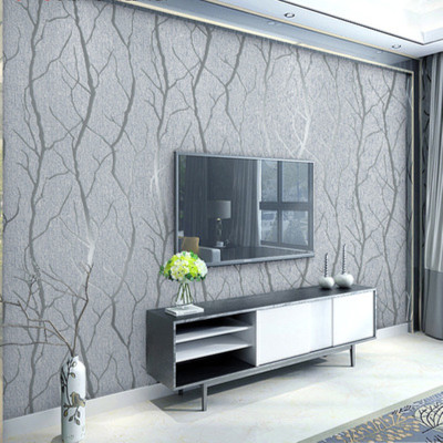 Modern Simple Line Three-Dimensional Deerskin Velvet Wallpaper Thicken Non-Woven Fabric Bedroom Living Room Background Wall 3D Wallpaper Wholesale