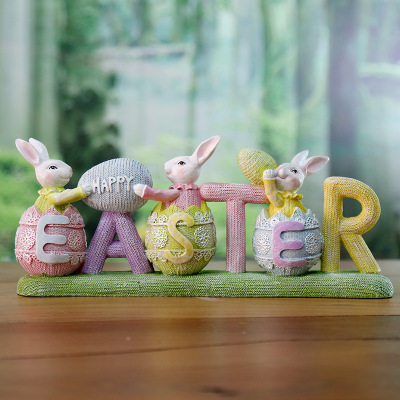 Easter Children's Room Resin Living Room Desktop Window Decoration Creative Craft Gift Egg Easter Rabbit