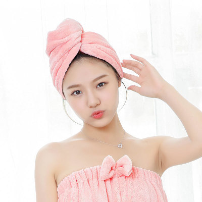 Absorbent Hair Drying Cap Shampoo Quick-Drying Cap Coral Fleece Thickened Hair Drying Towel