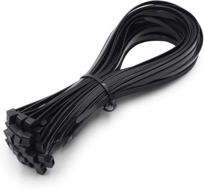 Cable Zip Ties 26-Inch 180-Pound Self-Locking Nylon Cable Ties-50 Pack (Black) Multi-Purpose