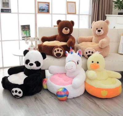 New Long-Haired Unicorn Children's Sofa Small Yellow Duck Panda Children's Lazy Seat Plush Toy Learning Chair