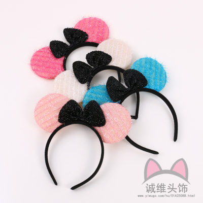 Mickey Mouse Headband Minnie Bow Headband Birthday Party Headdress Hairpin Children's Toy Gift Factory Direct Sales