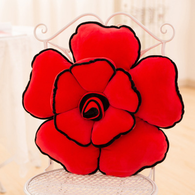 Manruoxi down Cotton Three-Dimensional Rose Bolster Office Flower Cushion Gift Toys Decorative Photography