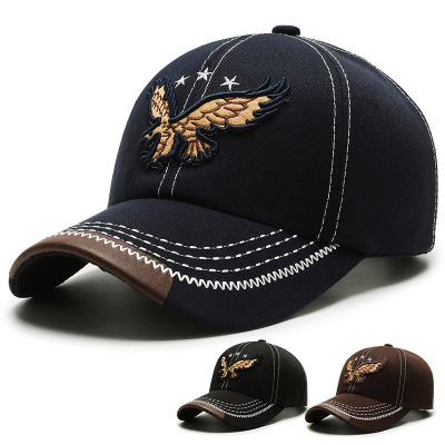 Hat Men and Women Couple Cotton Polyester Baseball Cap Summer Spring New Sports Sun Protection Peaked Cap Embroidered Eagle Sun Hat