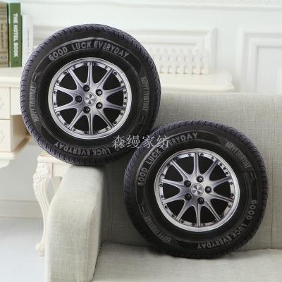 Simulation 3D Tire Wheel Lumbar Cushion Cushion Plush Toy Dining Chair Cushion Pillow Puzzle Seat Sofa