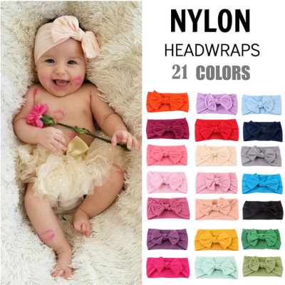 European and American New 21 Colors Nylon Elastic Printing Baby Hair Band Factory in Stock Creative DIY Decoration Children's Hair Accessories
