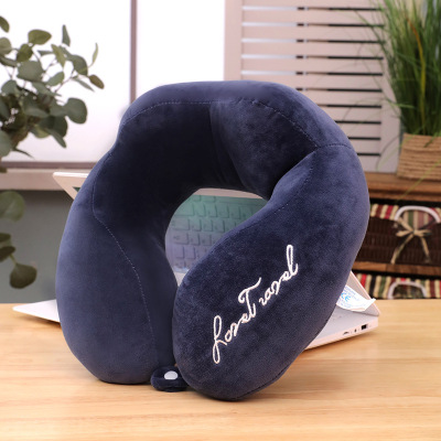Hot Sale Embroidered with Letters Double Hump Cervical Support Pillow U-Shape Pillow Cute Fashion Office Siesta Neck Pillow Wholesale
