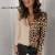 20 Autumn and Winter Wish European and American Foreign Trade Cross-Border Hot Women's Leopard Print Printed V-neck Long-Sleeved T-shirt Top Chiffon Shirt