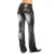New Cross-Border Independent Station Hot Selling Women's Washed Flag Element Embroidered Jeans Trousers