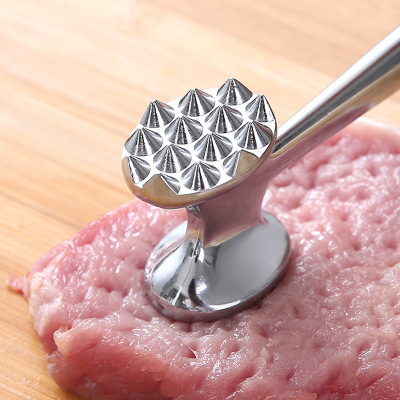 Stainless Steel Tenderizer Pork Steak Fast Meat Tenderiser Meat Tenderizer for Steak Steak Tenderizers Double-Sided Pinhole Hammer
