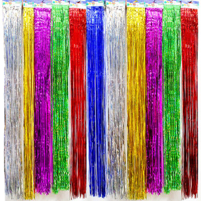 Tinsel Curtain 1*2 M Colorful Door Curtain Wedding Props Hot Sale Stage Banner Ribbon Party Decoration Exclusive for Cross-Border