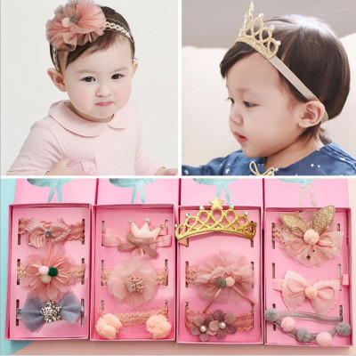 New Baby Hair Band Korean Children Infants Headband Bow Hair Accessories Do Not Hurt Hair Lace Crown Headdress