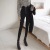 Spring and Autumn New Korean Style Ultra High Waist Show Thin Black Ankle-Length Pants Versatile Stretch Tight Light Blue Jeans for Women