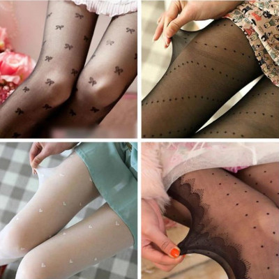 Factory Wholesale Spring and Summer Thin Cored Silk Jacquard Pantyhose Sexy Tattoo Black Silk Stockings Women's Leg Beauty Stockings