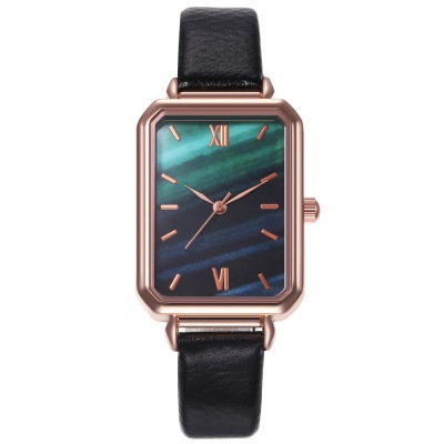 Niche Ins Style Simple Artistic Beautiful Square Small Green Watch Harajuku Style Trendy Unique Student Watch Women's Watch
