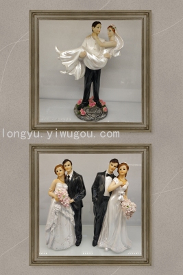 New Groom Bride Couple Resin Decorations