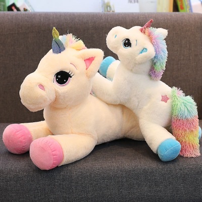 Rainbow Lying Posture Unicorn Doll Little Pegasus Plush Toy Cute Pillow Girls Child Comfort Toy Gift
