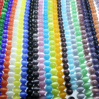 Factory Direct Sales DIY Ornament Accessories Beads Bracelet Scattered Beads Opal 8mm round Beads Piercing in Stock