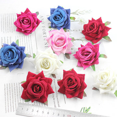 DIY Simulation Craft Small Flannel Rose Perianth Silk Flower Corsage Shooting Props Arch Floral Decorations Wedding Decoration