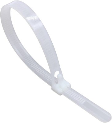 Cable Tie Resealable 150-350mm X7.6 mm Black/White Reusable White M