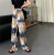 Amazon Foreign Trade Thailand Popular Tie-Dyed Wide-Leg Pants Women's 20 Summer New European and American High Waist Pants Wholesale