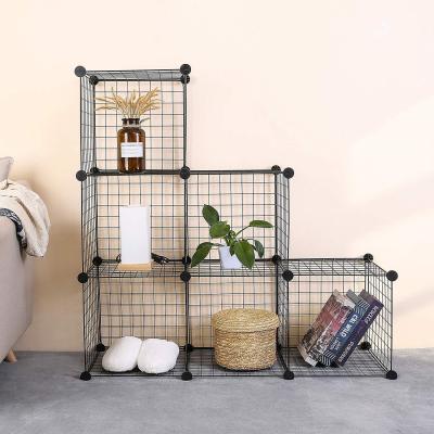 Iron Net Storage Rack Combination Storage Cabinet Living Room Bookshelf Bookcase Storage Organization Rack Iron Net Wardrobe Factory Direct Sales