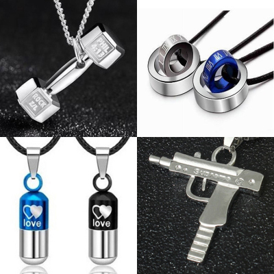 Dumbbell Good Luck Pendant Necklace Korean Style Trendy Jewelry