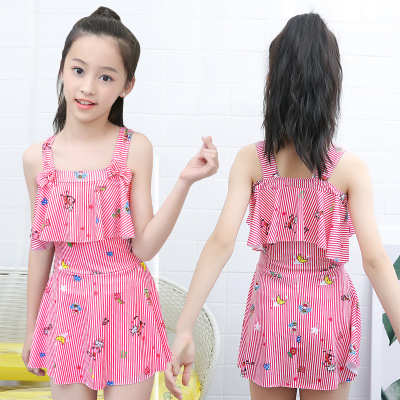 2020 New Children's Swimsuit 28-80 Jin Medium and Big Children Dress Girls' Hot Spring Swimsuit Nt526847