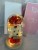Hot-Selling Products with Lights Gold Rose Cute Bear Glass Furnishing Article, Crafts