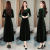 Cross-Border Spring and Autumn Korean Style New Gold Velvet plus Size Dress Women's Long Sleeve Long Ladies' Evening Dress Overknee Dress