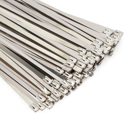 304 Stainless Steel Cable Ties, Self-Locking Metal Necklace Chain 12-Inch 100 Pieces with Good Oxidation Resistance