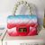 Small Bag Women's Foreign Trade New Colored String Spray Gradient PVC Pearl Mini Handbag Chain Shoulder Crossbody Bag