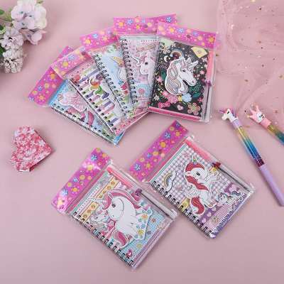 Wearing Flower Unicorn Coil Notebook Notepad Notebook Students' Office Stationery Coil Notebook in Stock Wholesale