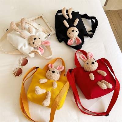 Net Red Rabbit One-Shoulder Canvas Bag Ins Super Popular 2020 New Cute Fashion Children's Portable Crossbody Doll Bag