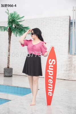 Large Size Swimsuit Women's One-Piece plus Oversized Girls Swimsuit Hot Springs Conservative Skirt Swimsuit Wholesale